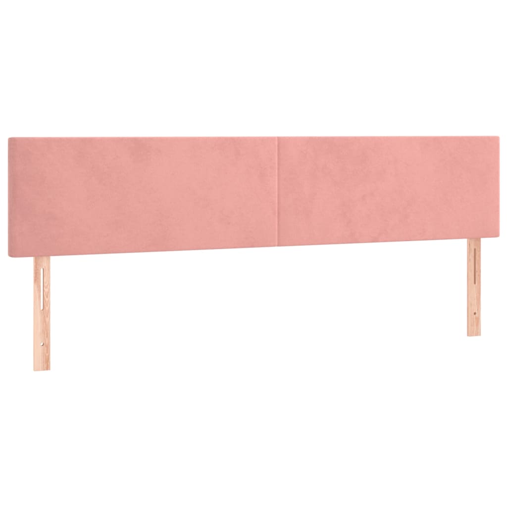 vidaXL Cama box spring c/ colchão/LED 200x200 cm veludo rosa