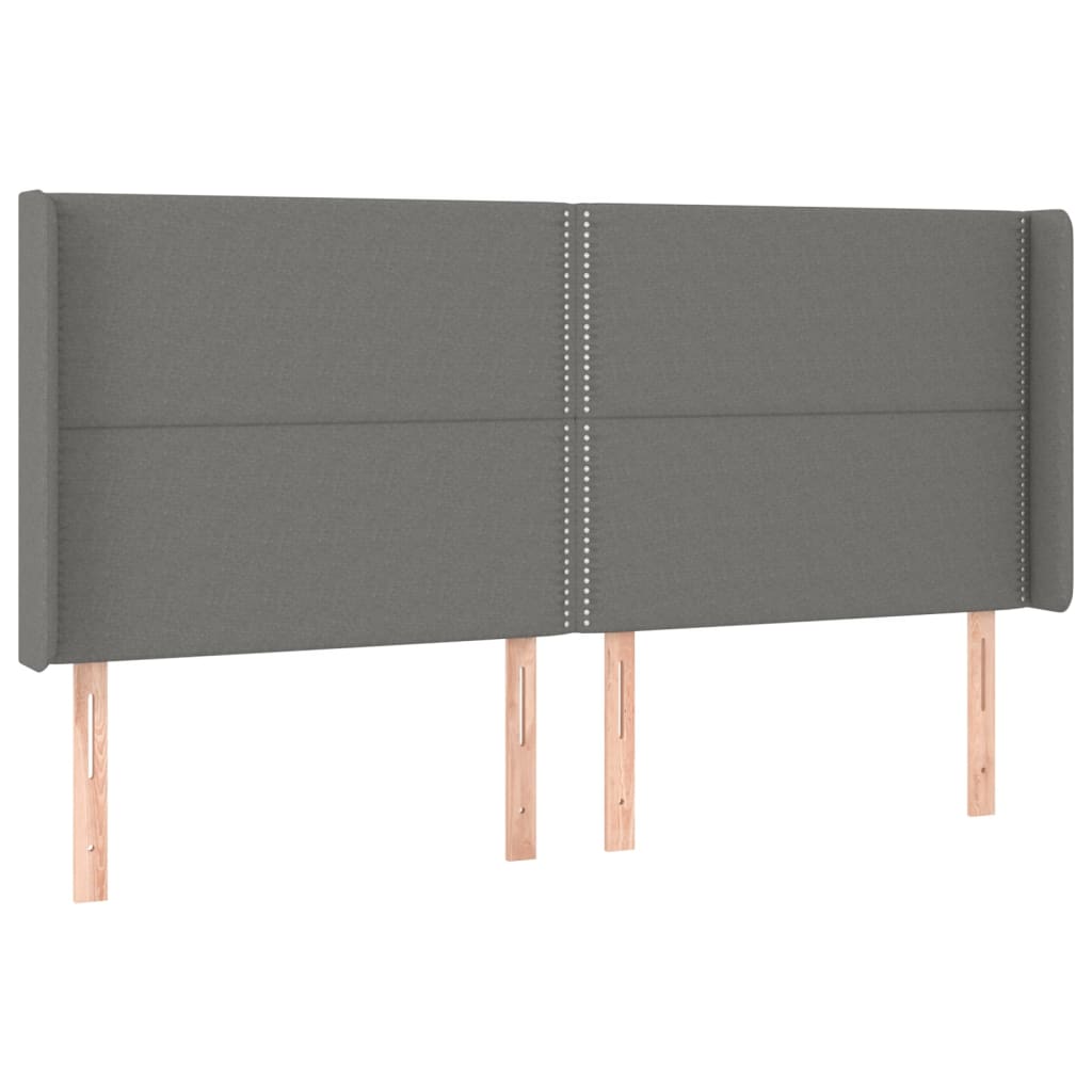 vidaXL Cama box spring c/ colchão e LED 160x200 cm tecido cinza-escuro