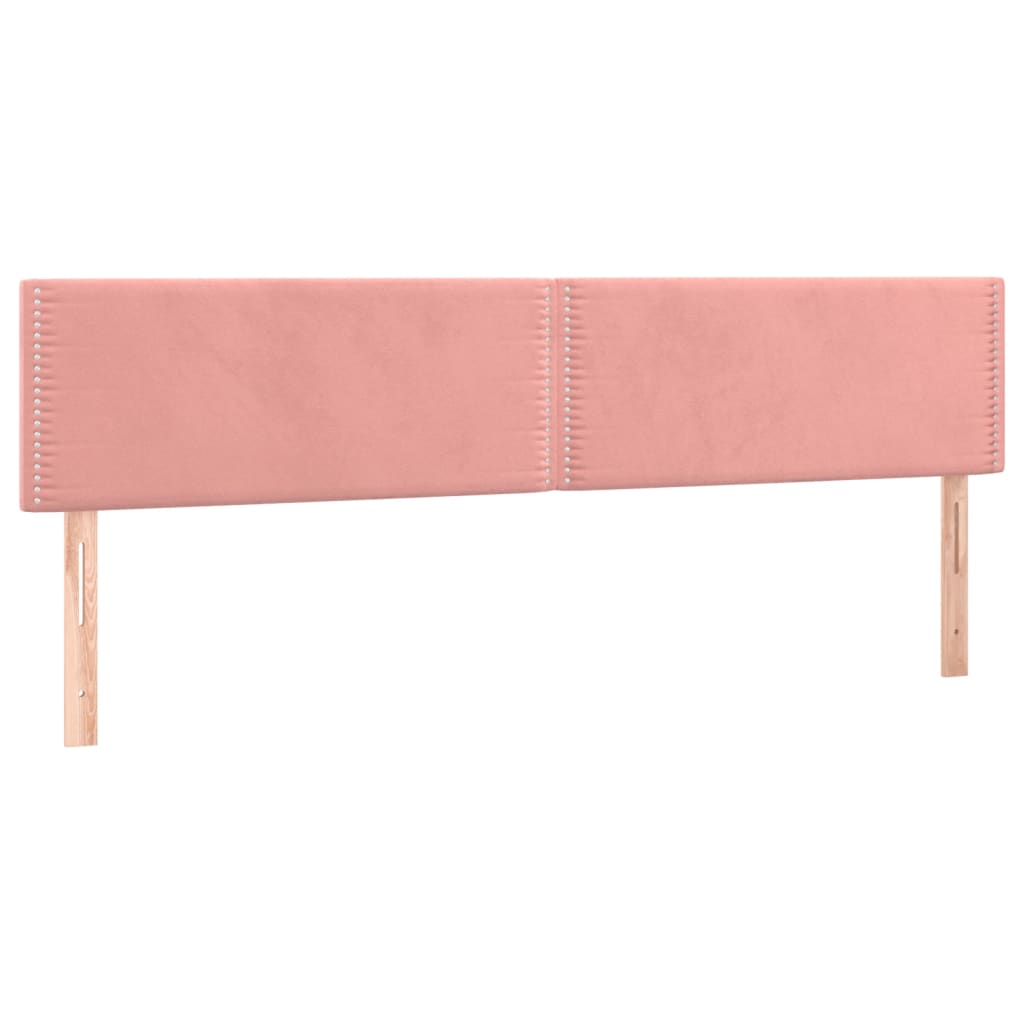 vidaXL Cama box spring c/ colchão/LED 180x200 cm veludo rosa