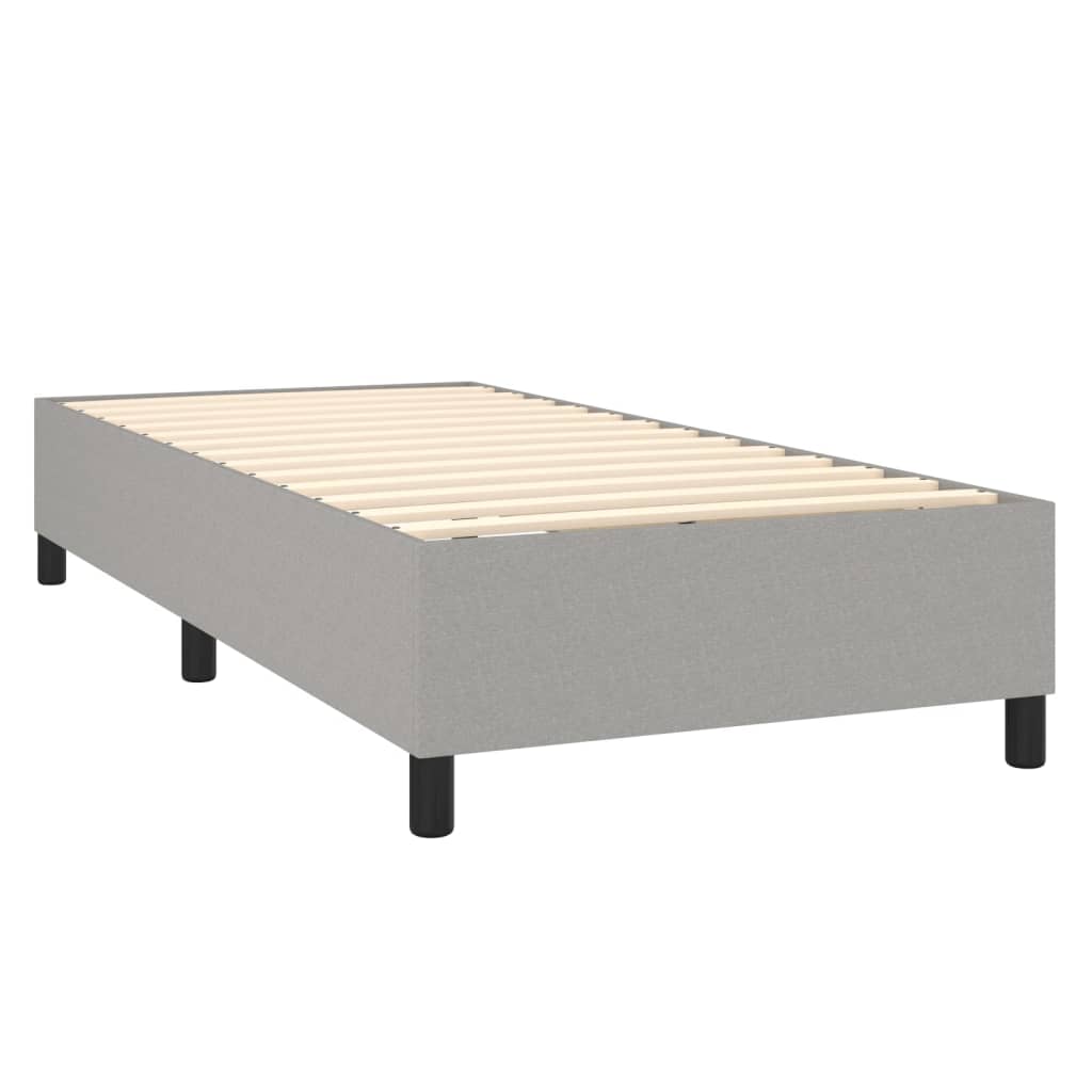 vidaXL Cama box spring c/ colchão e LED 90x190 cm tecido cinza-claro