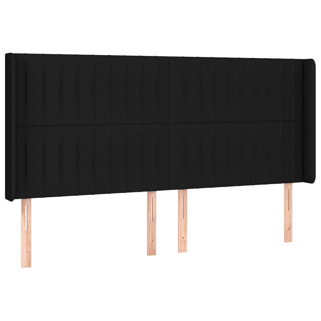 vidaXL Cama box spring c/ colchão e LED 160x200 cm tecido preto