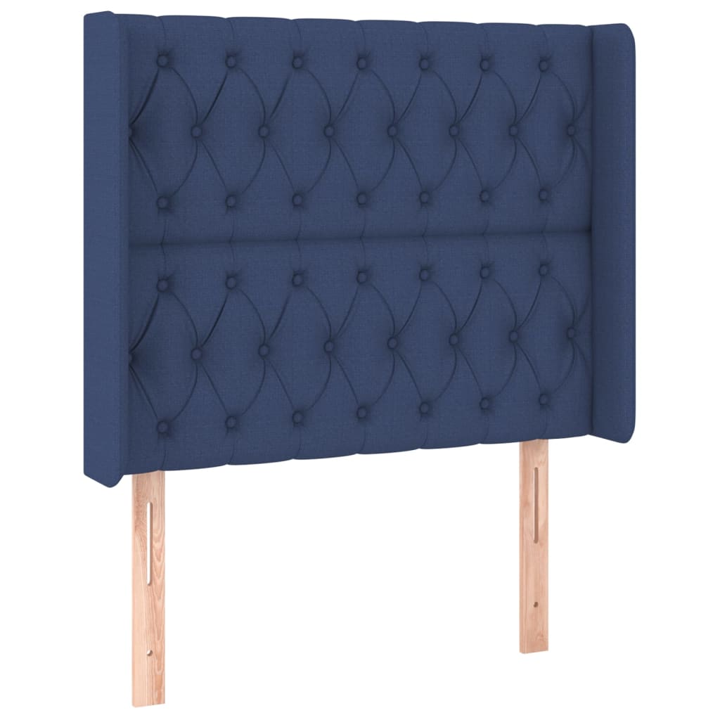 vidaXL Cama box spring c/ colchão e LED 90x190 cm tecido azul