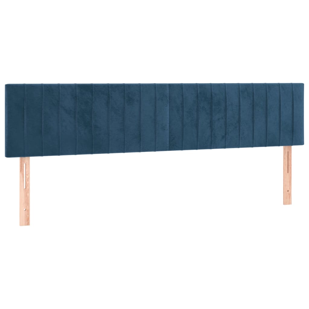 vidaXL Cama box spring c/ colchão/LED 160x200 cm veludo azul-escuro