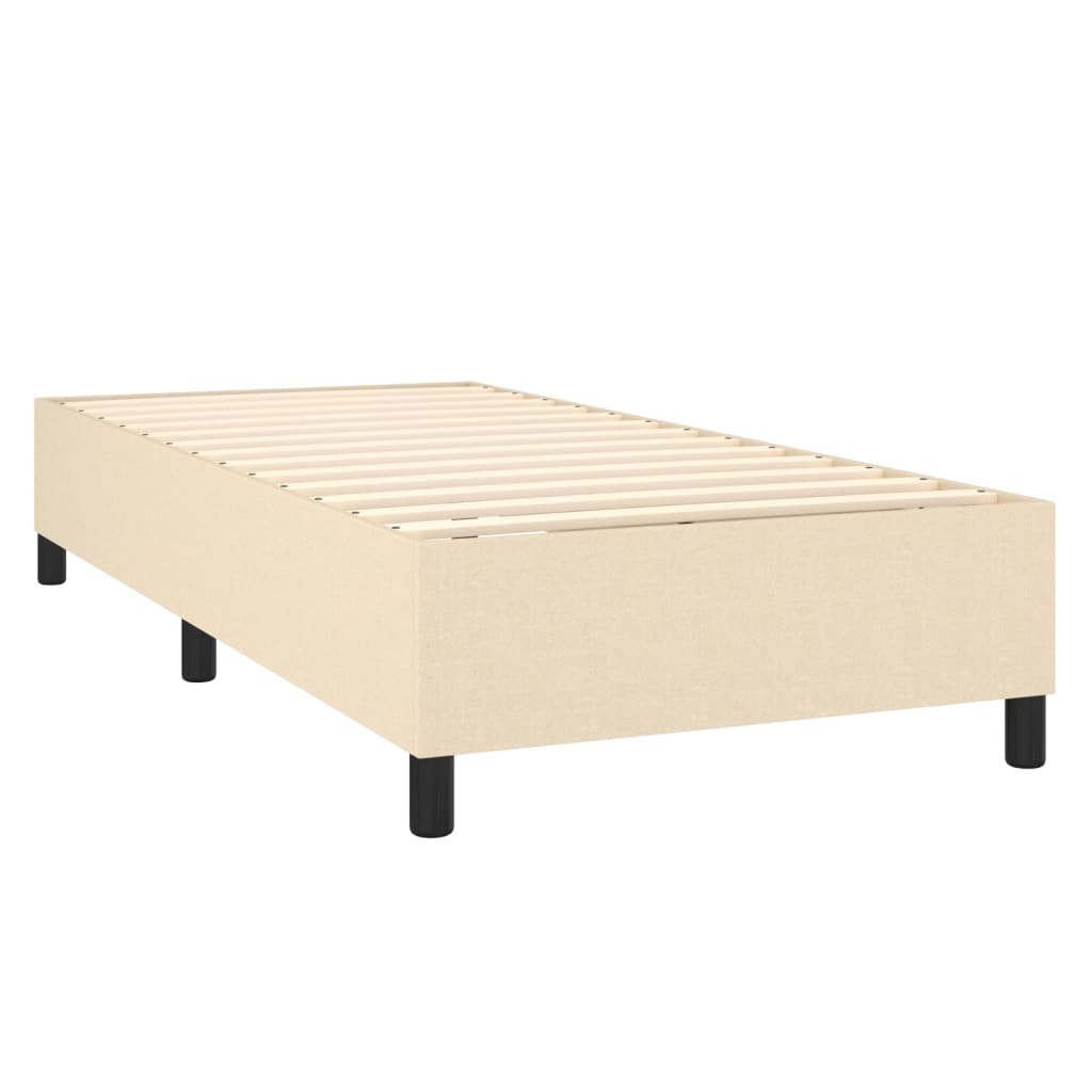 vidaXL Cama box spring c/ colchão e LED 90x200 cm tecido cor creme