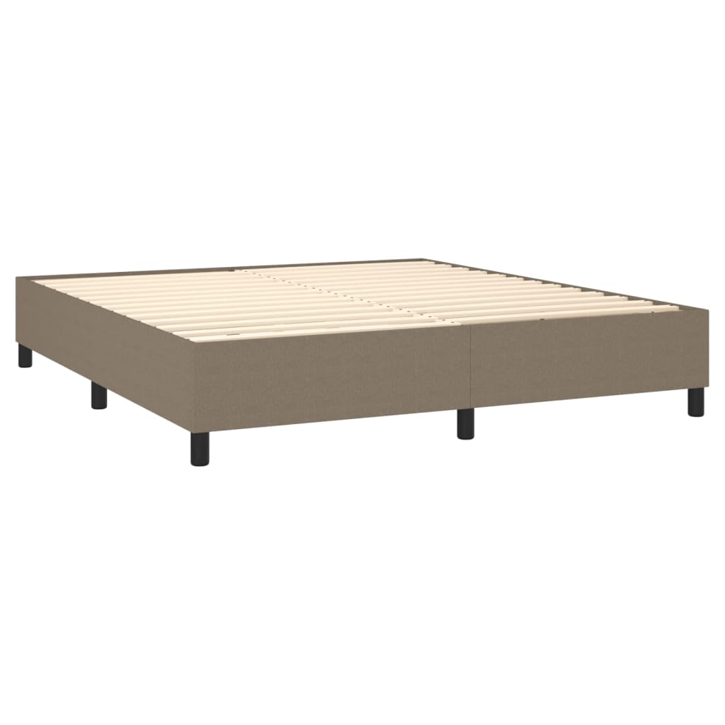 vidaXL Cama box spring colchão/LED 180x200cm tecido cinza-acastanhado