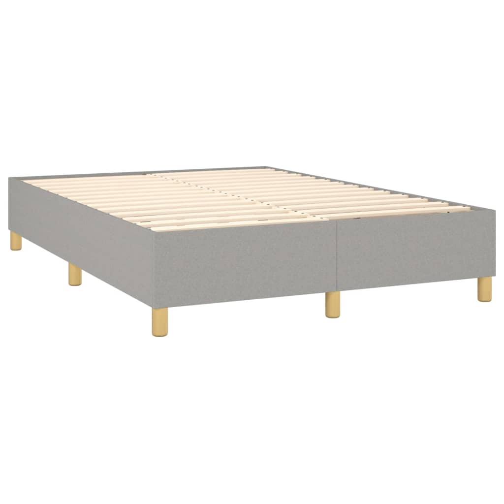 vidaXL Cama box spring c/ colchão e LED 140x200 cm tecido cinza-claro