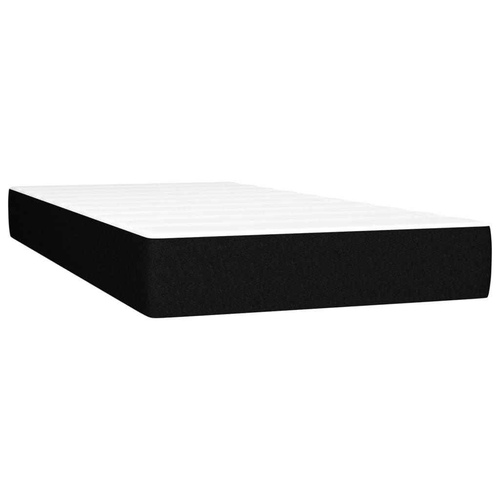 vidaXL Cama box spring c/ colchão e LED 80x200 cm tecido preto