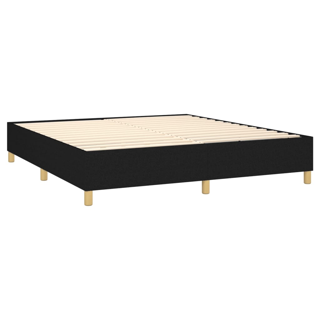 vidaXL Cama box spring c/ colchão e LED 180x200 cm tecido preto