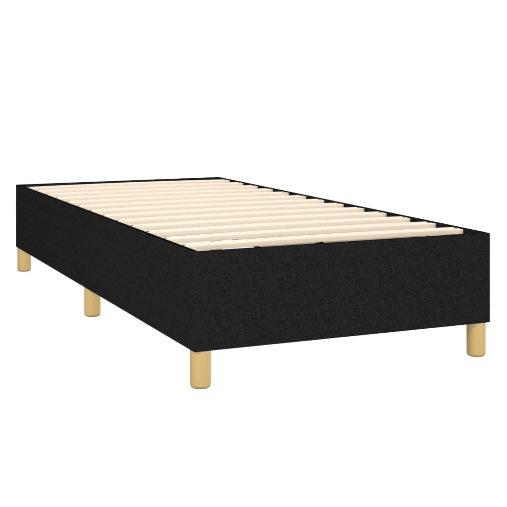 vidaXL Cama box spring c/ colchão e LED 100x200 cm tecido preto