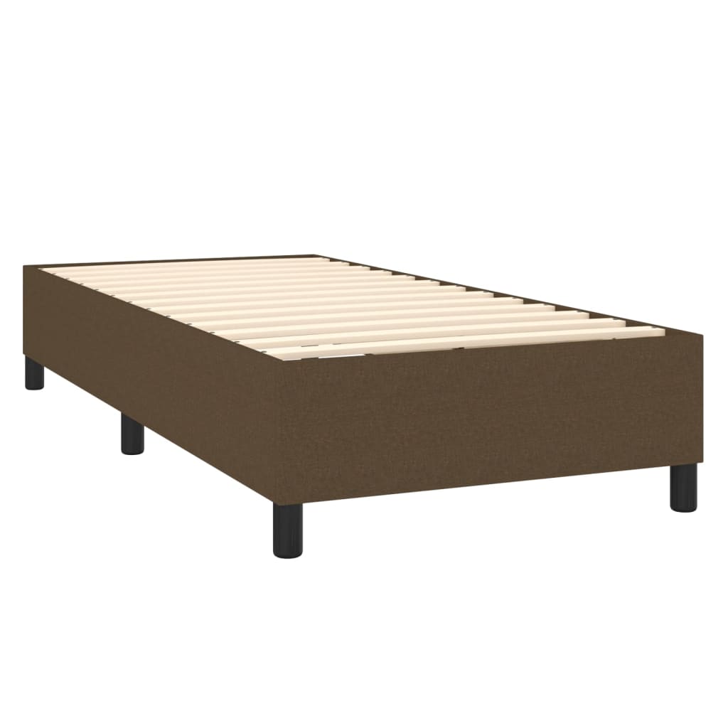 vidaXL Cama box spring c/ colchão/LED 80x200cm tecido castanho-escuro