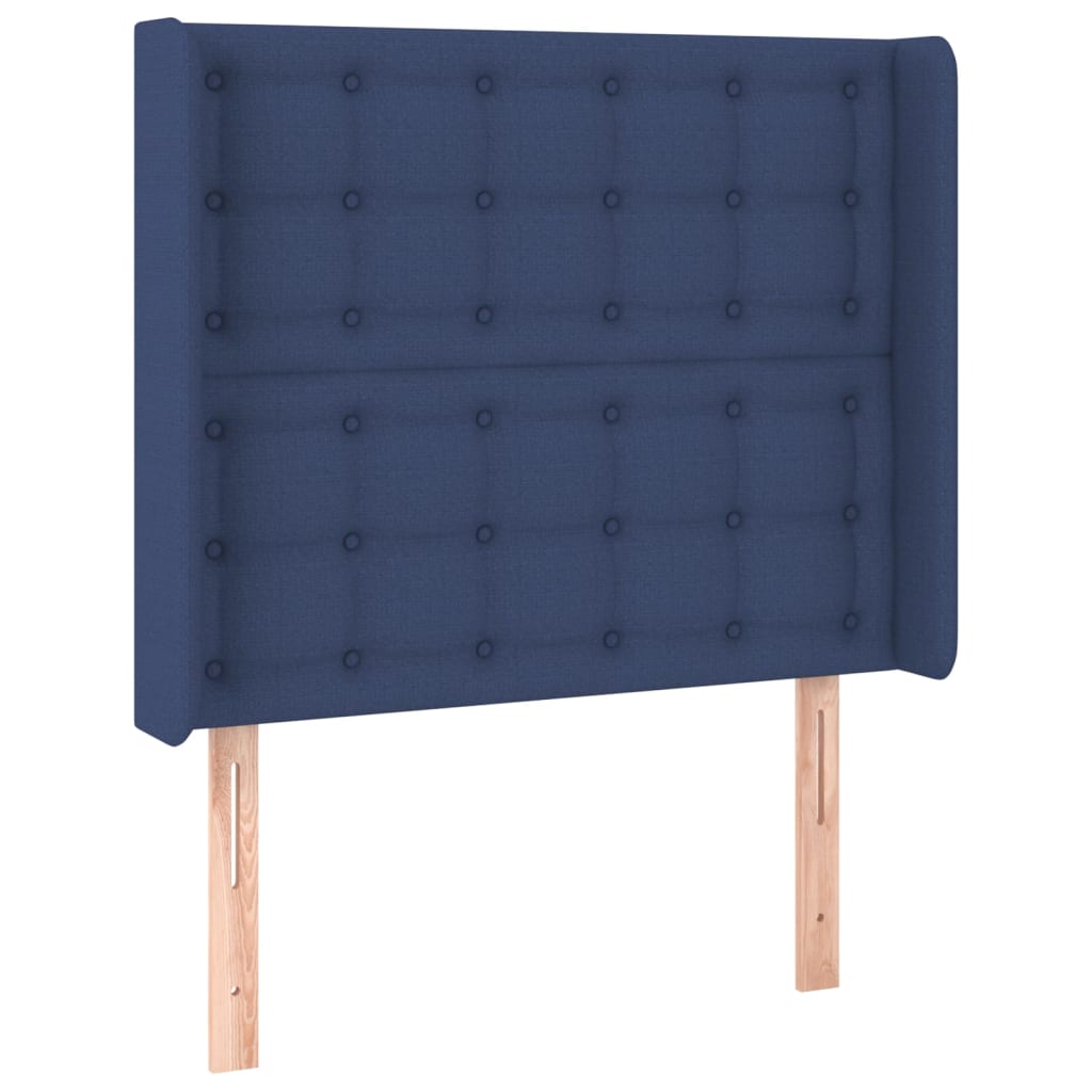 vidaXL Cama box spring c/ colchão e LED 90x200 cm tecido azul