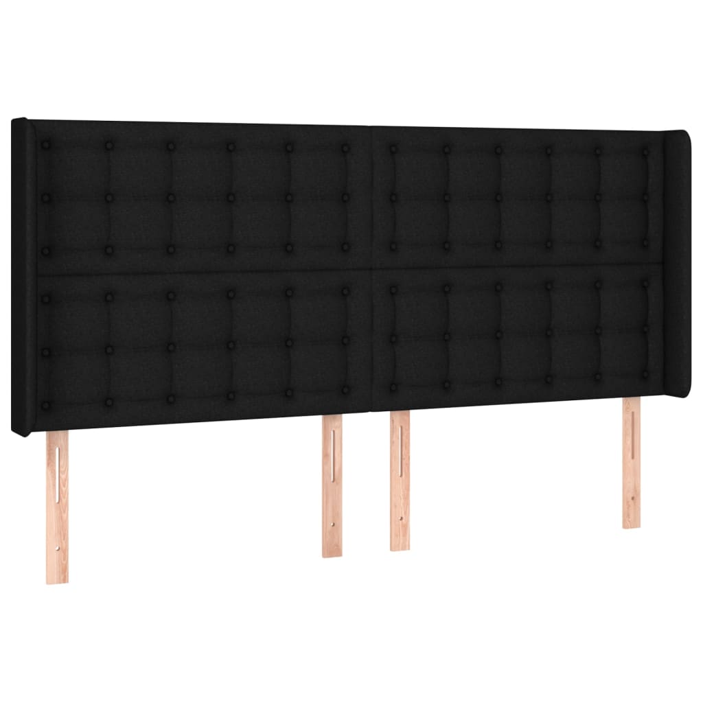 vidaXL Cama box spring c/ colchão e LED 200x200 cm tecido preto