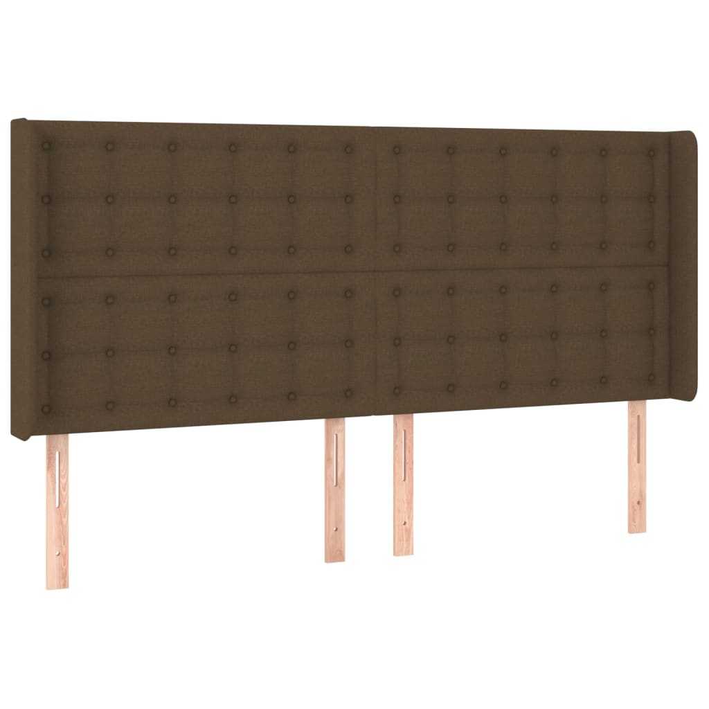 vidaXL Cama box spring c/ colchão/LED 180x200cm tecido castanho-escuro