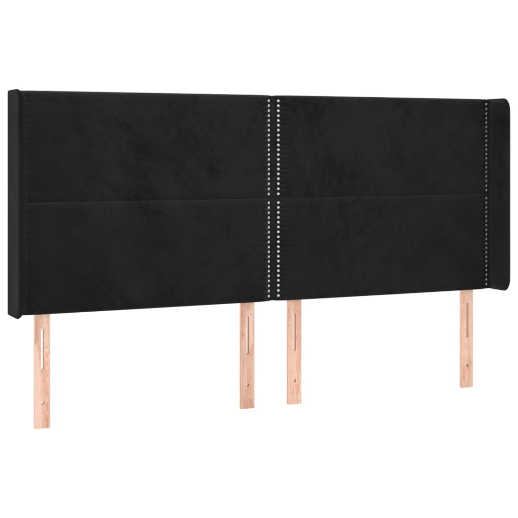 vidaXL Cama box spring c/ colchão/LED 200x200 cm veludo preto