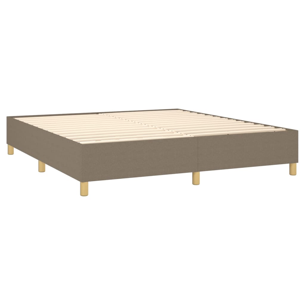 vidaXL Cama box spring colchão/LED 180x200cm tecido cinza-acastanhado