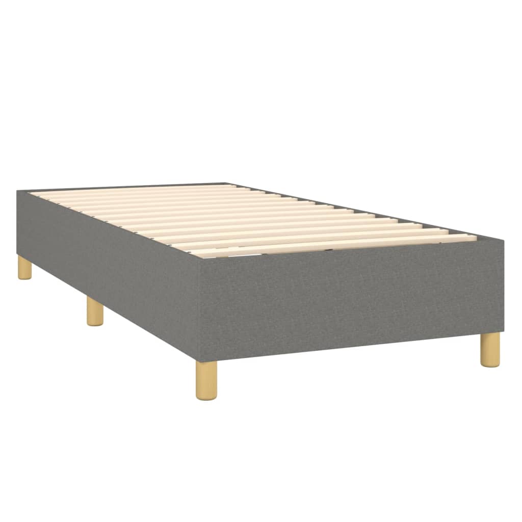 vidaXL Cama box spring c/ colchão e LED 100x200 cm tecido cinza-escuro