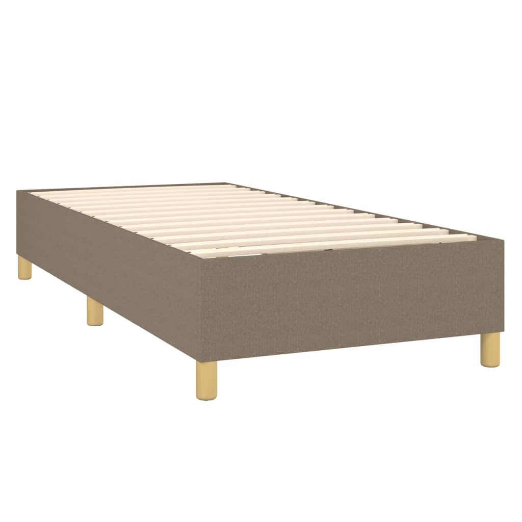 vidaXL Cama box spring + colchão/LED 90x190cm tecido cinza-acastanhado