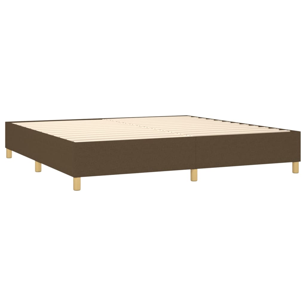 vidaXL Cama box spring c/ colchão/LED 200x200cm tecido castanho-escuro