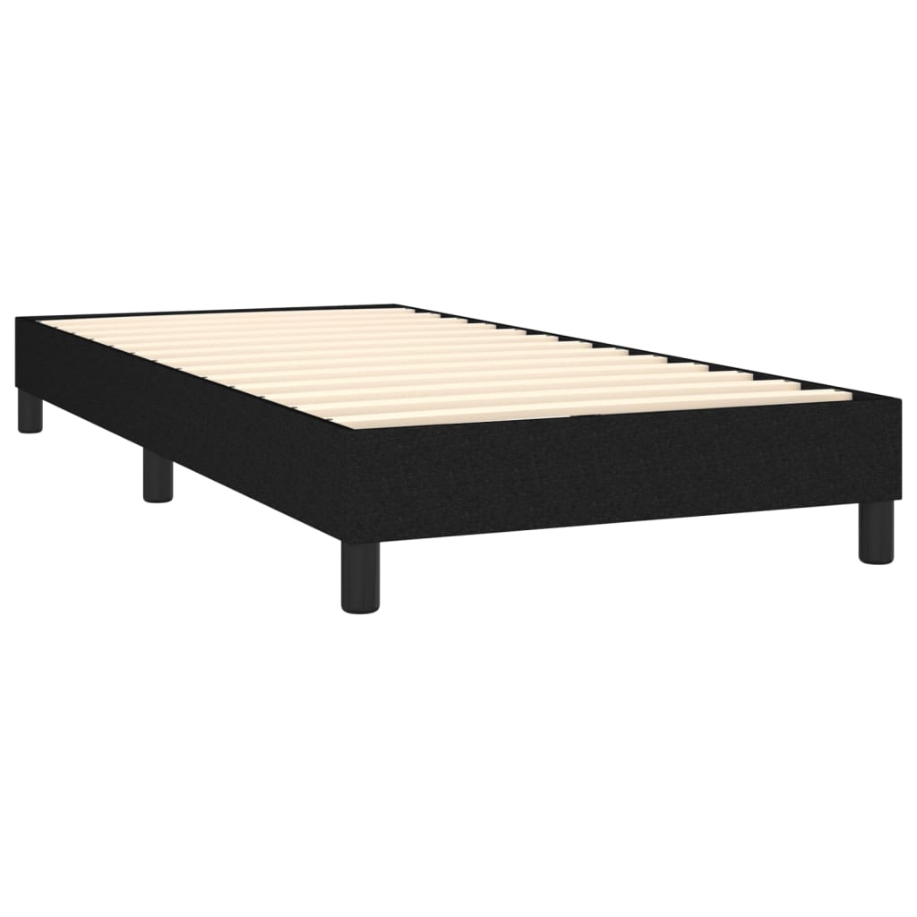 vidaXL Cama com molas/colchão 100x200 cm tecido preto