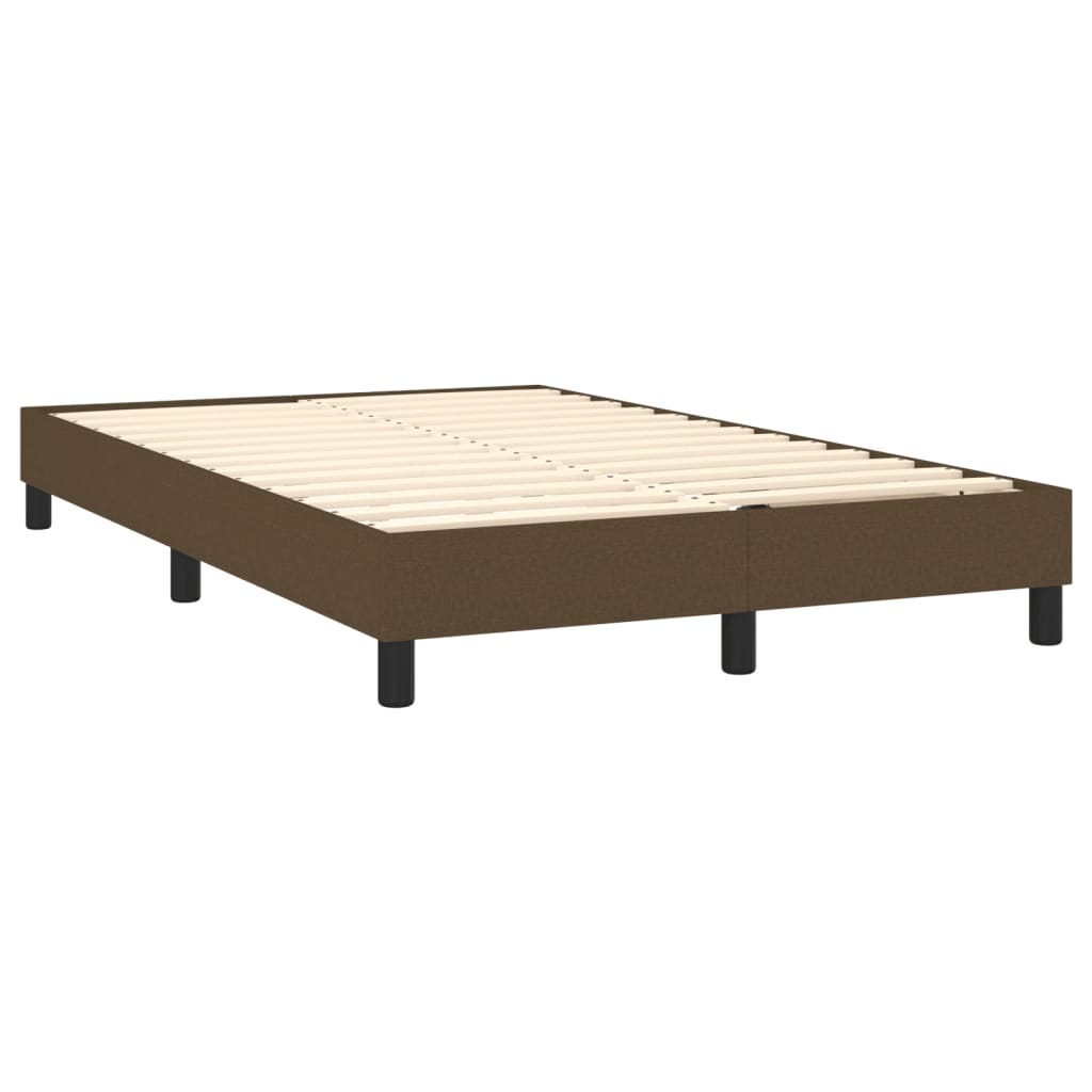 vidaXL Cama com molas/colchão 120x200 cm tecido castanho-escuro