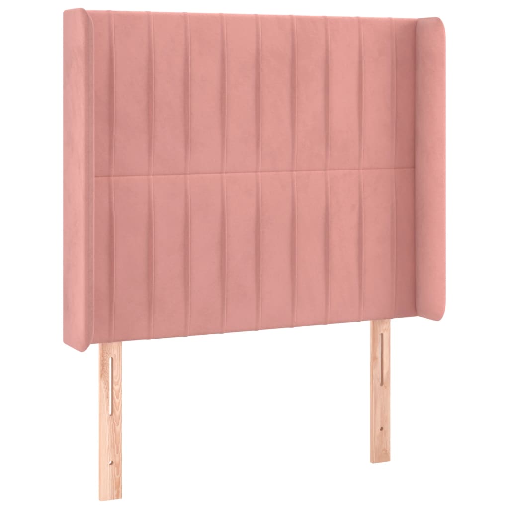 vidaXL Cama box spring c/ colchão/LED 80x200 cm veludo rosa