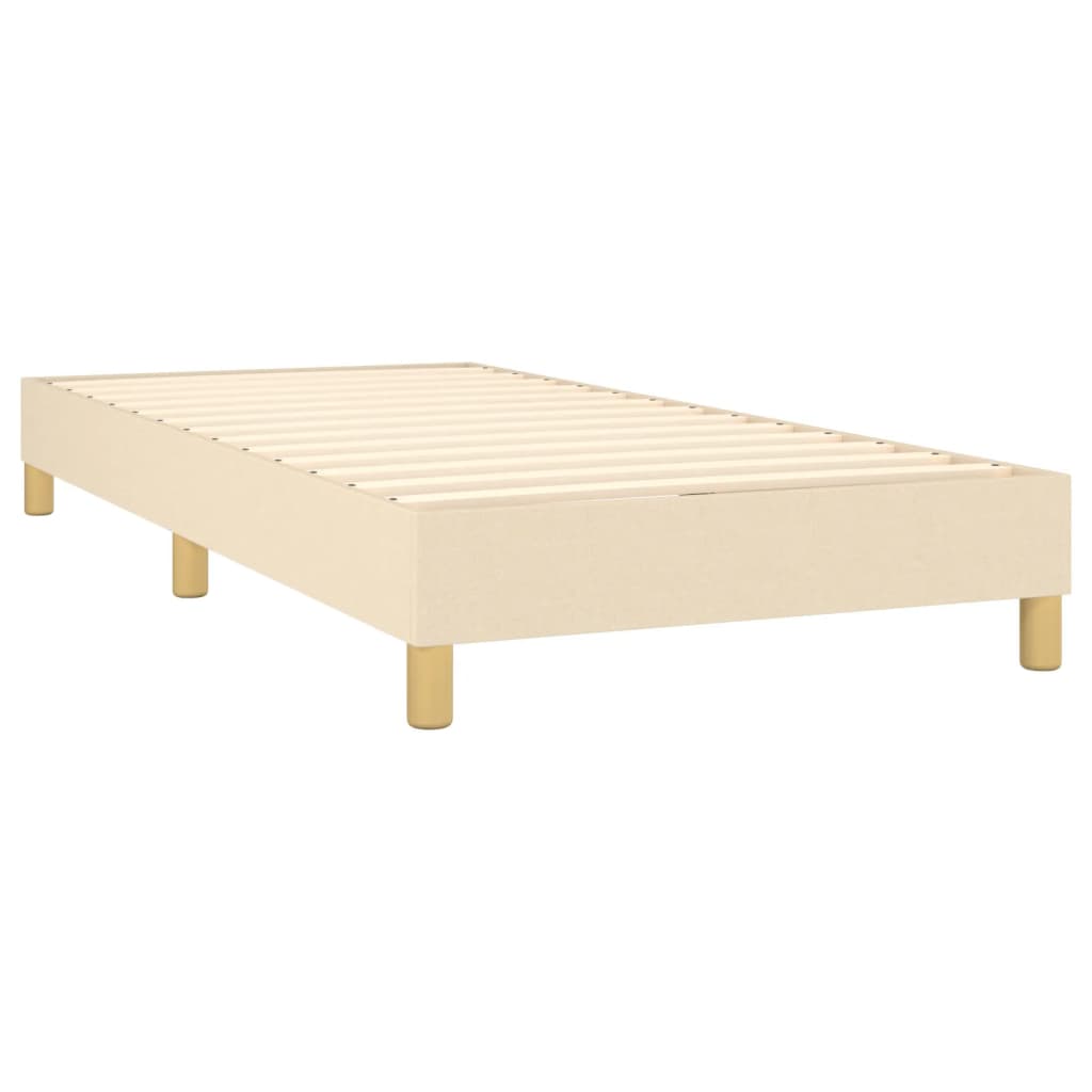 vidaXL Cama com molas/colchão 80x200 cm tecido cor crème