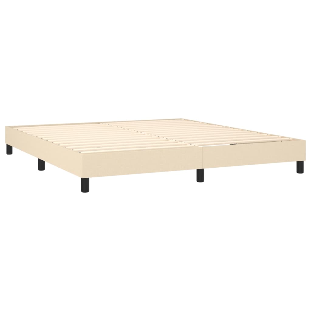 vidaXL Cama com molas/colchão 160x200 cm tecido cor creme