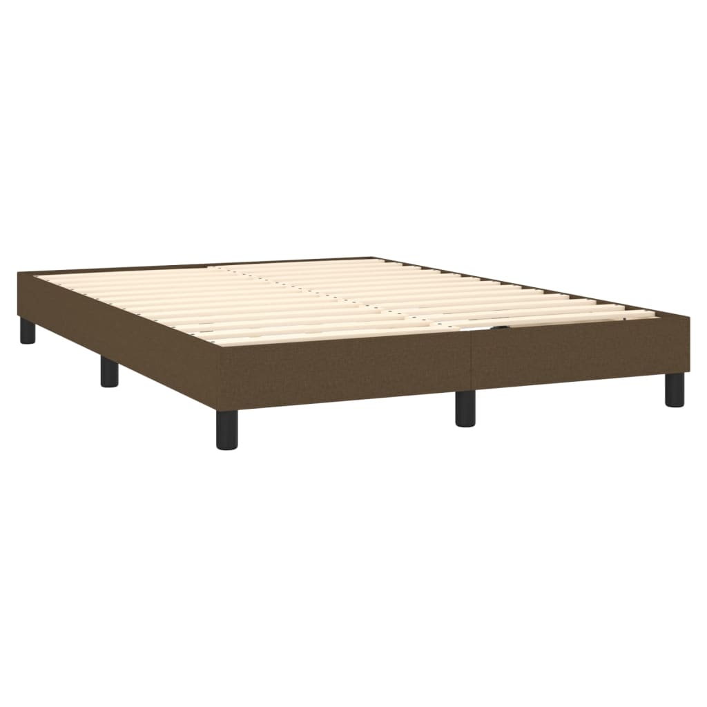 vidaXL Cama com molas/colchão 140x190 cm tecido castanho-escuro