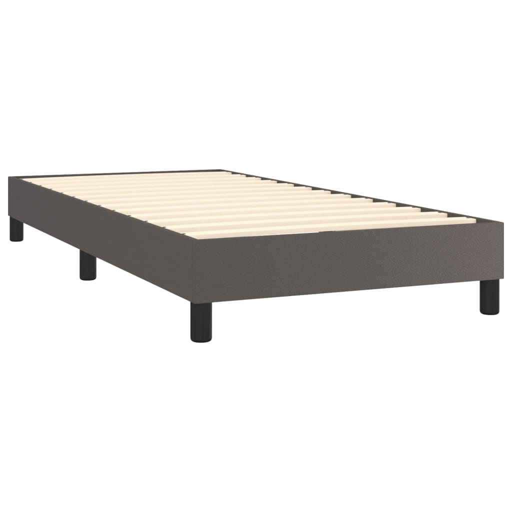 vidaXL Cama com molas/colchão 80x200 cm couro artificial cinza