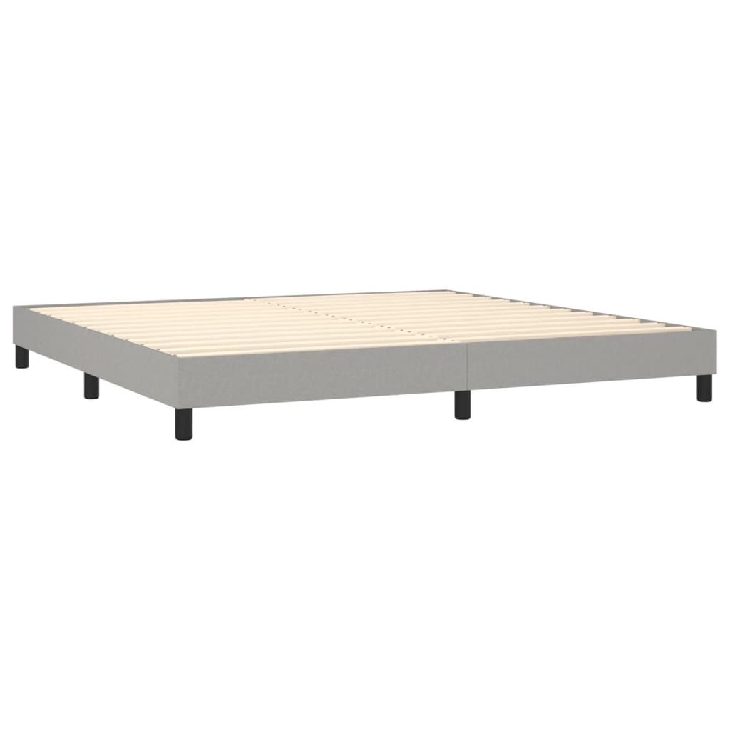 vidaXL Cama com molas/colchão 200x200 cm tecido cinza-claro