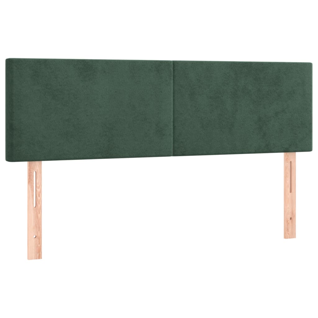 vidaXL Cama com molas/colchão 140x200 cm veludo verde-escuro