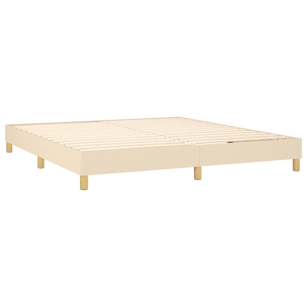 vidaXL Cama com molas/colchão 180x200 cm tecido cor creme