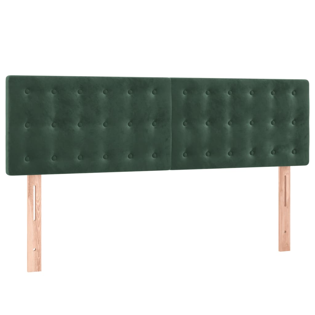 vidaXL Cama com molas/colchão 140x200 cm veludo verde-escuro