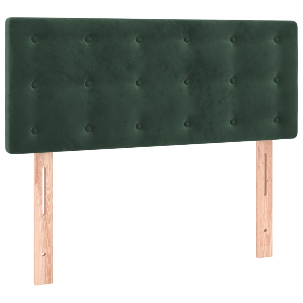 vidaXL Cama boxspring com colchão 120x200 cm veludo verde-escuro