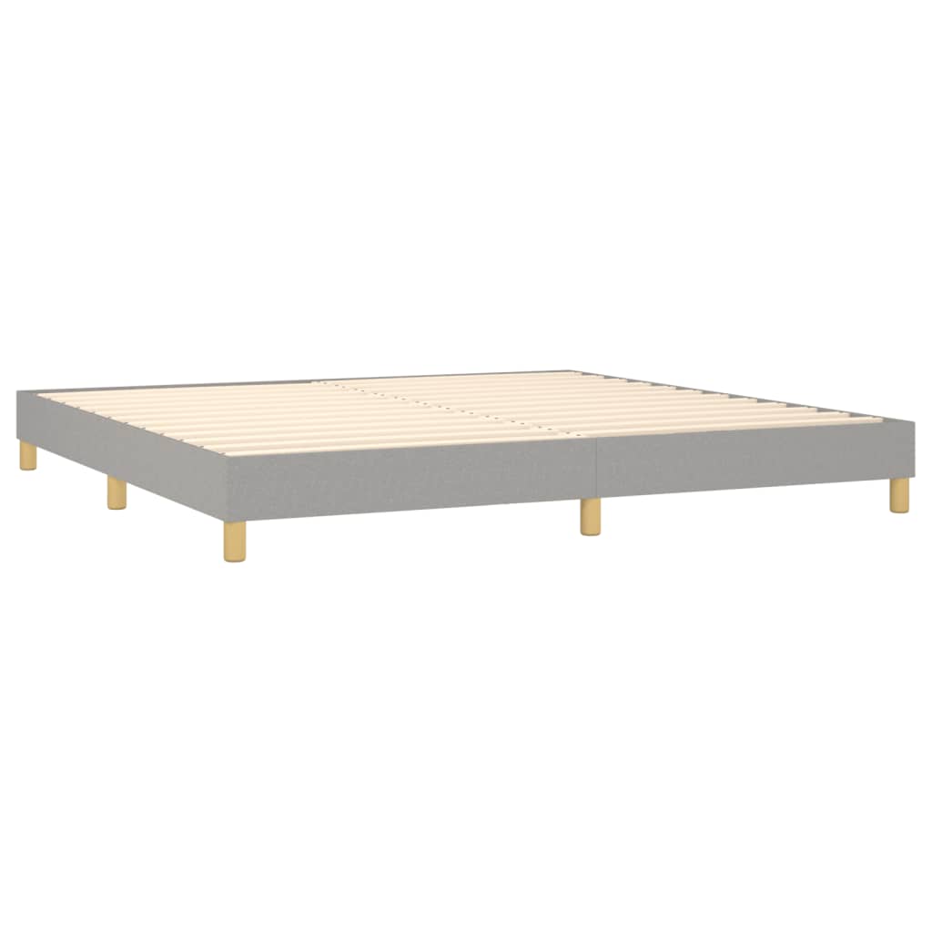 vidaXL Cama com molas/colchão 200x200 cm tecido cinza-claro