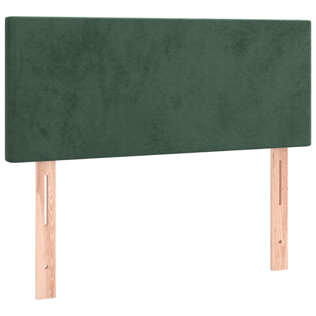 vidaXL Cama boxspring com colchão 120x200 cm veludo verde-escuro