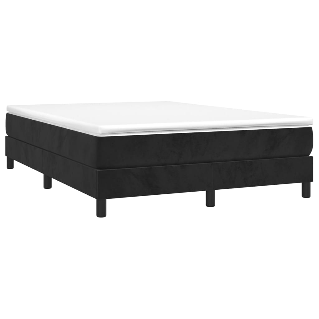 vidaXL Cama com molas/colchão 140x190 cm veludo preto