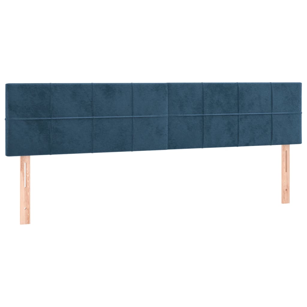 vidaXL Cama com molas/colchão 180x200 cm veludo azul-escuro