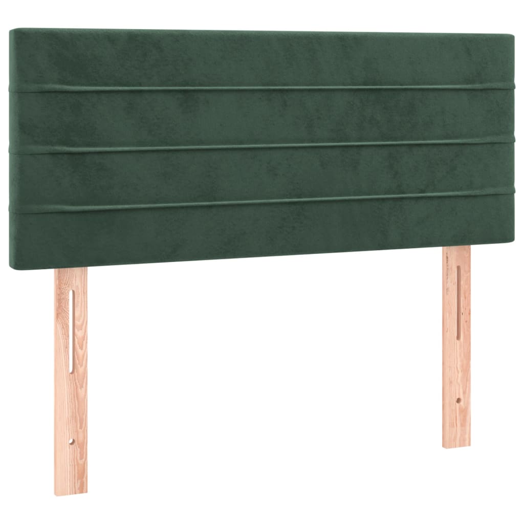 vidaXL Cama boxspring com colchão 120x200 cm veludo verde-escuro