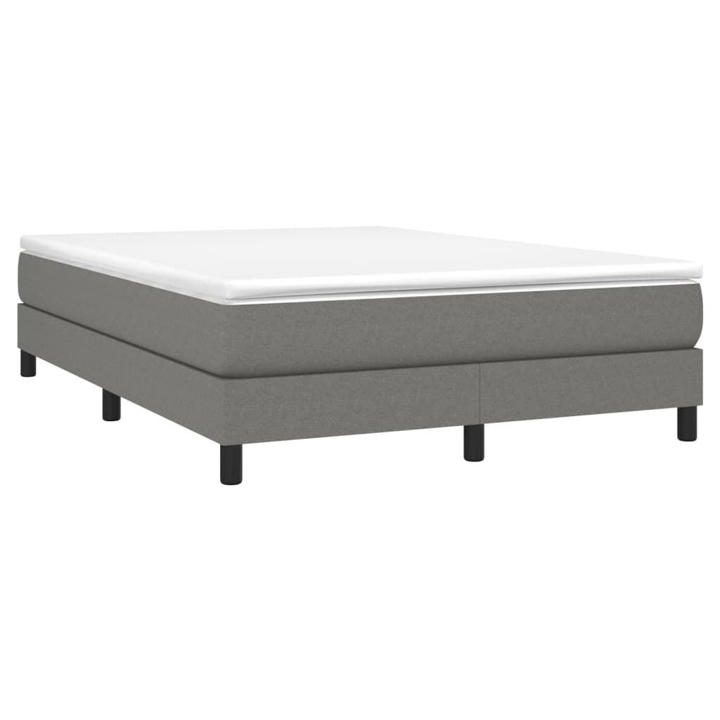 vidaXL Cama com molas/colchão 140x190 cm tecido cinzento-escuro