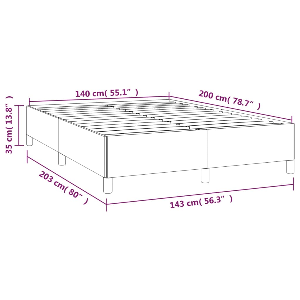 vidaXL Cama com molas/colchão 140x200 cm tecido cinzento-escuro