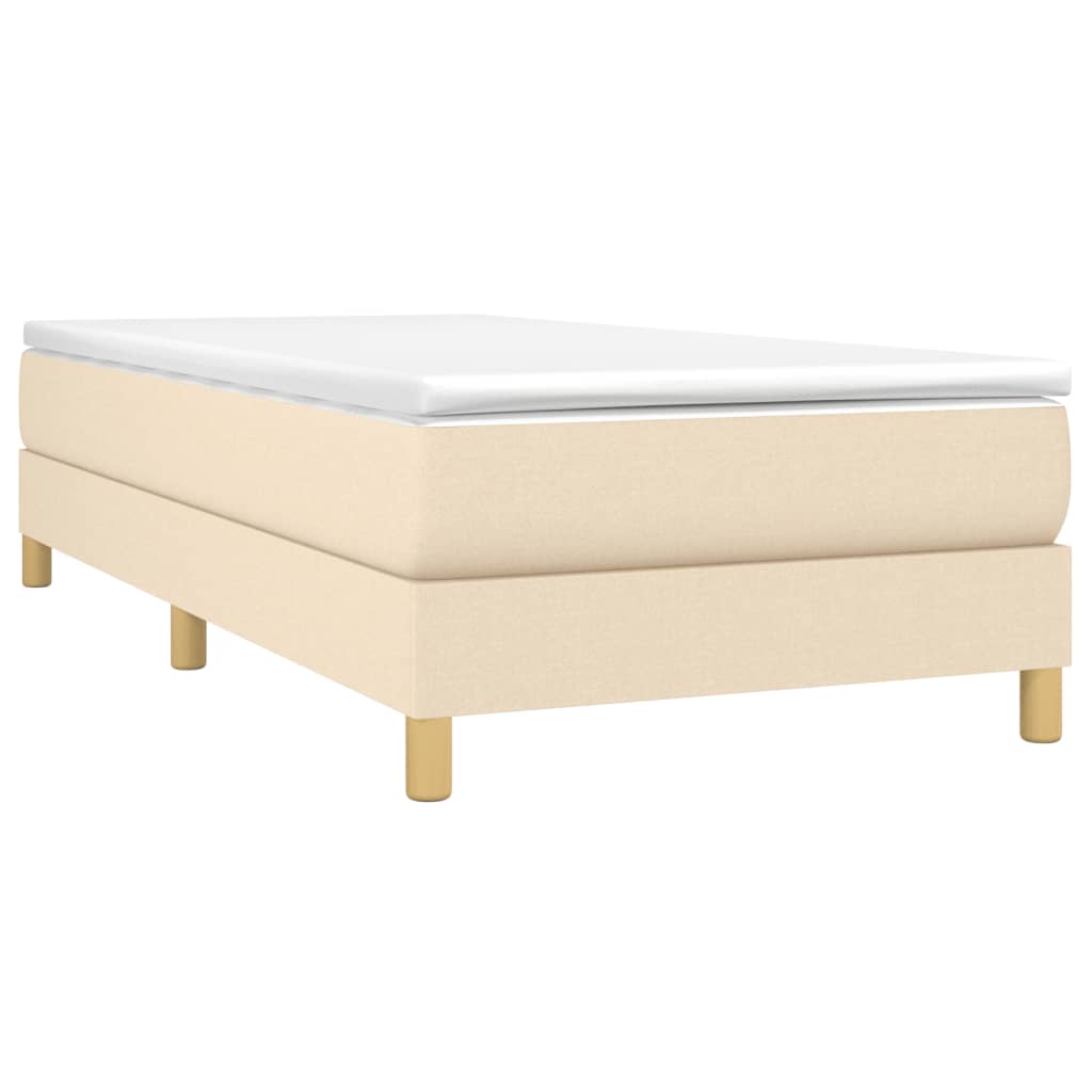 vidaXL Cama com molas/colchão 90x190 cm tecido cor creme