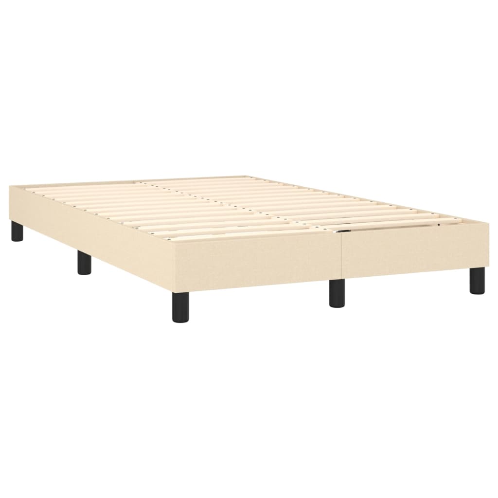 vidaXL Cama com molas/colchão 120x200 cm tecido cor creme