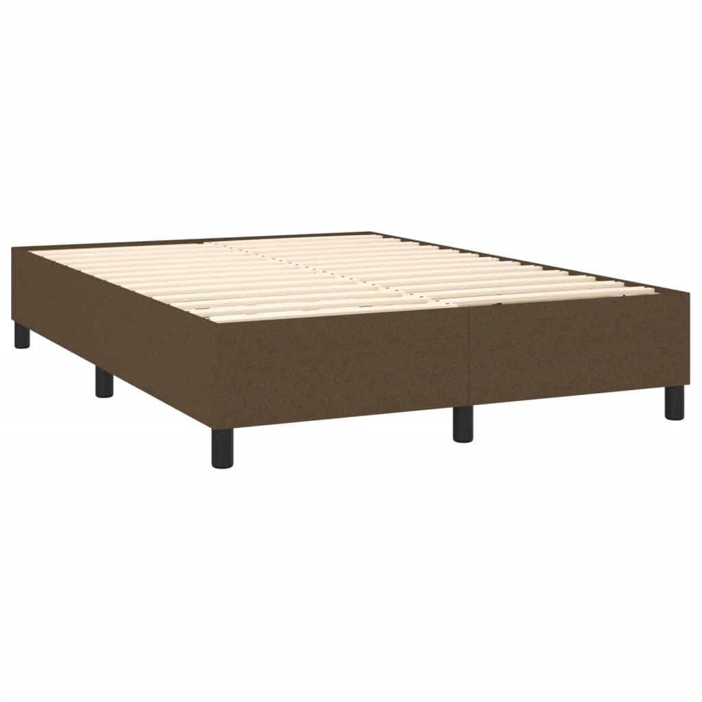 vidaXL Cama com molas/colchão 140x200 cm tecido castanho-escuro