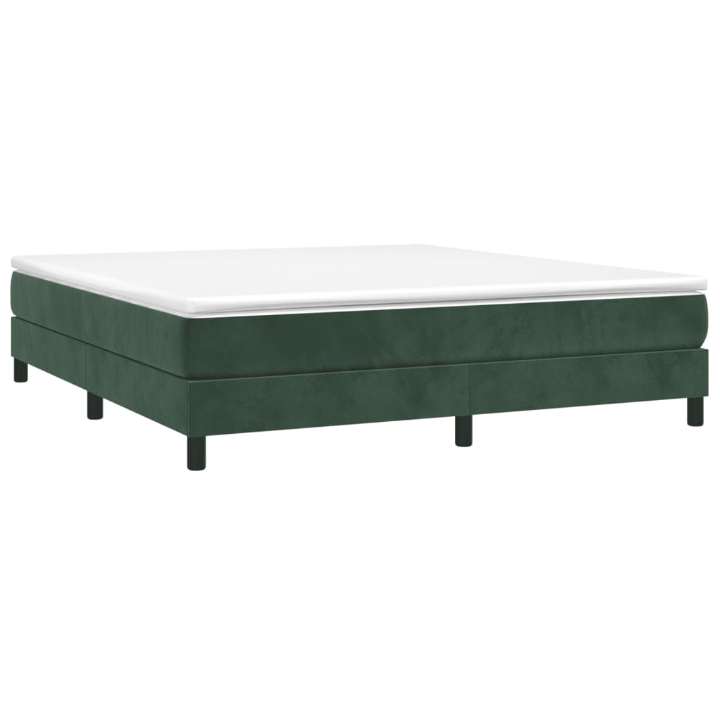 vidaXL Cama com molas/colchão 180x200 cm veludo verde-escuro