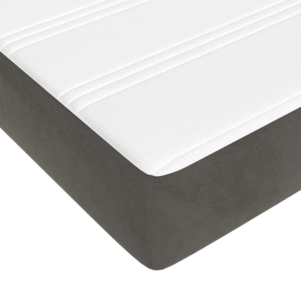 vidaXL Cama boxspring com colchão 120x200 cm veludo cinzento-escuro