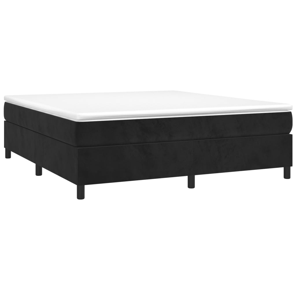 vidaXL Cama com molas/colchão 200x200 cm veludo preto