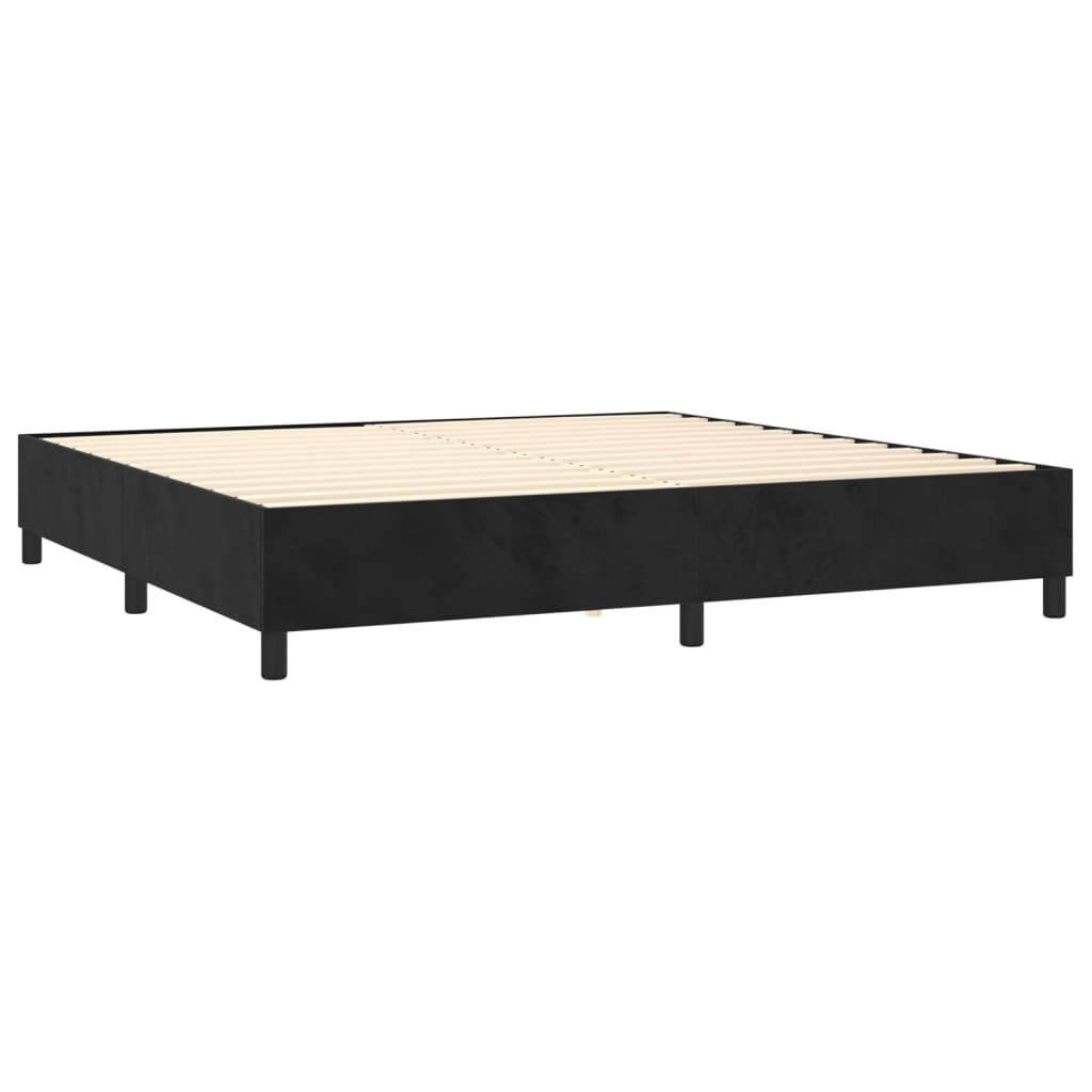 vidaXL Cama com molas/colchão 200x200 cm veludo preto