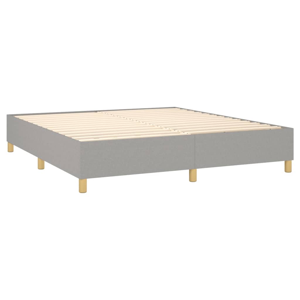 vidaXL Cama box spring c/ colchão e LED 160x200 cm tecido cinza-claro