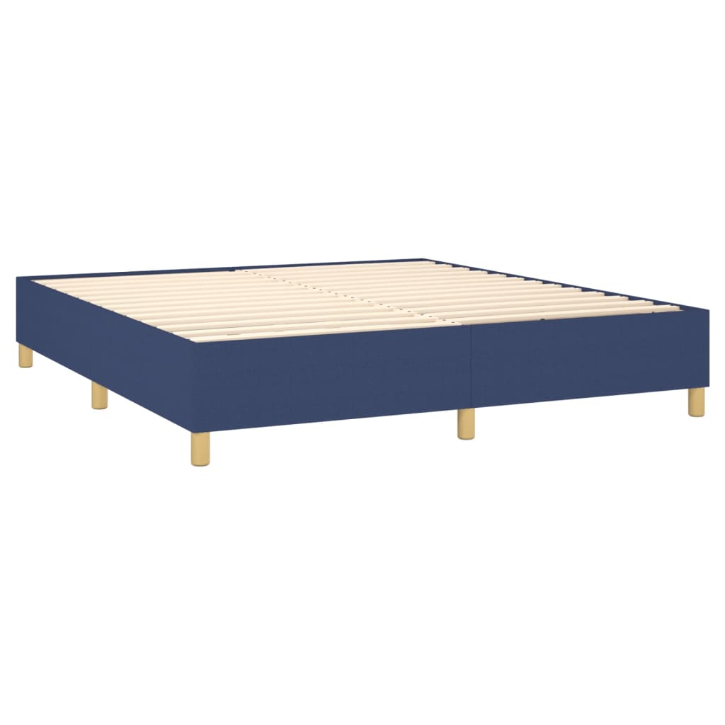 vidaXL Cama box spring c/ colchão e LED 160x200 cm tecido azul